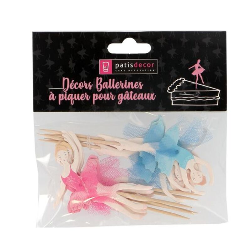 Cupcake Toppers Ballerines assorties (x12)