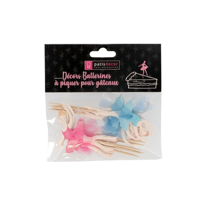 Cupcake Toppers Ballerines assorties (x12)