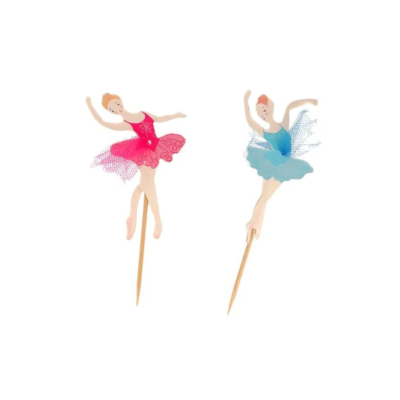 Cupcake Toppers Ballerines assorties (x12)