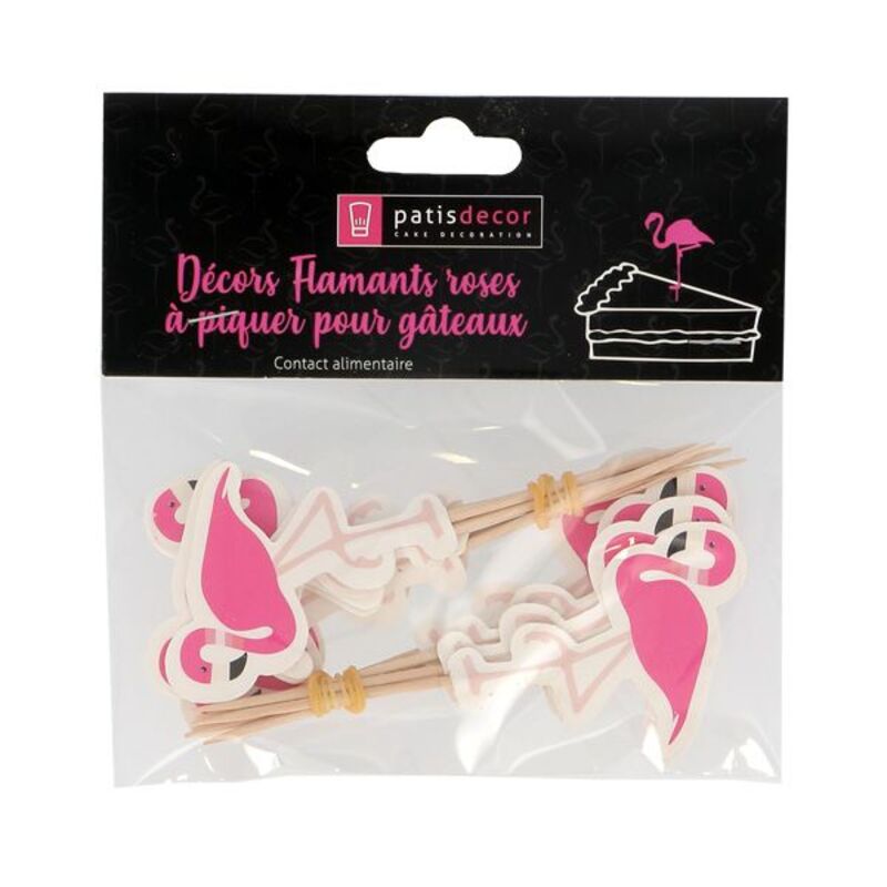 Cupcake Toppers Flamants roses (x12)