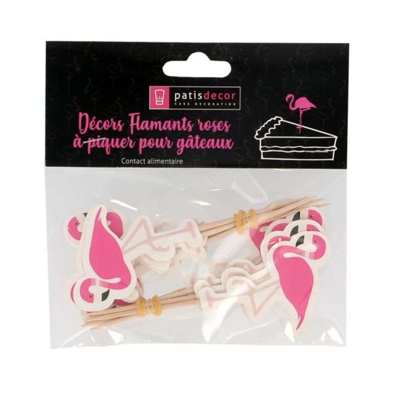 Trousse de décorations comestibles pour gâteau à thème de flamant