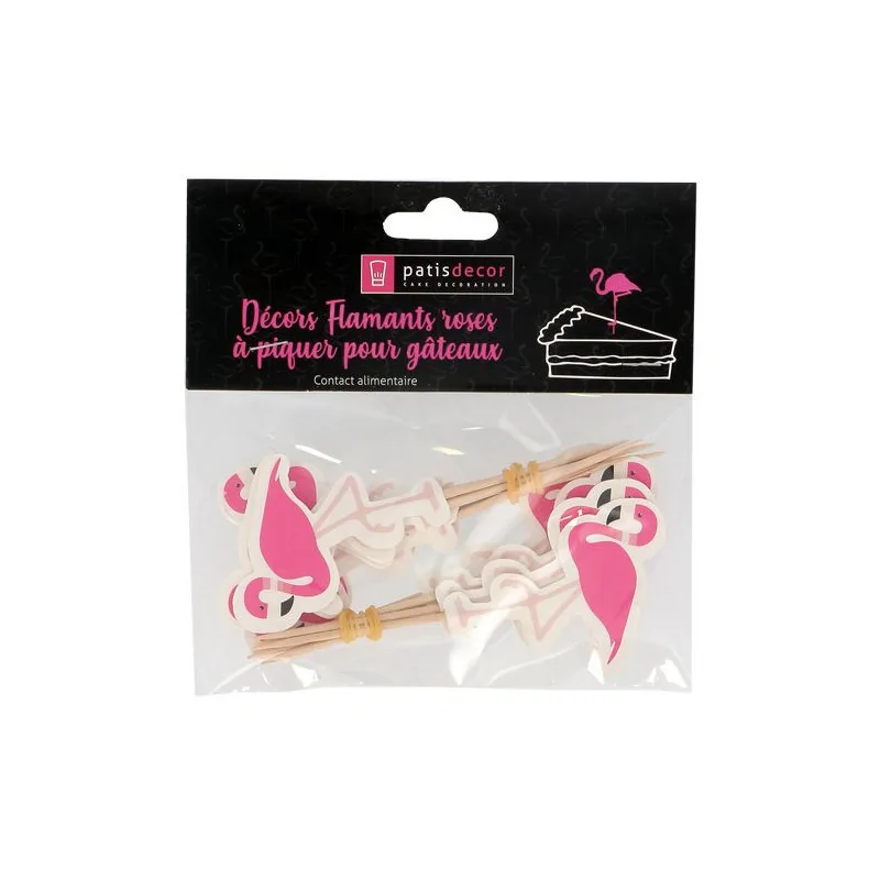 Cupcake Toppers Flamants roses (x12)