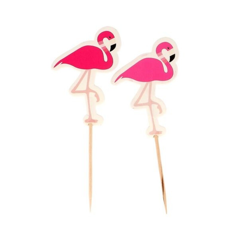 Cupcake Toppers Flamants roses (x12)