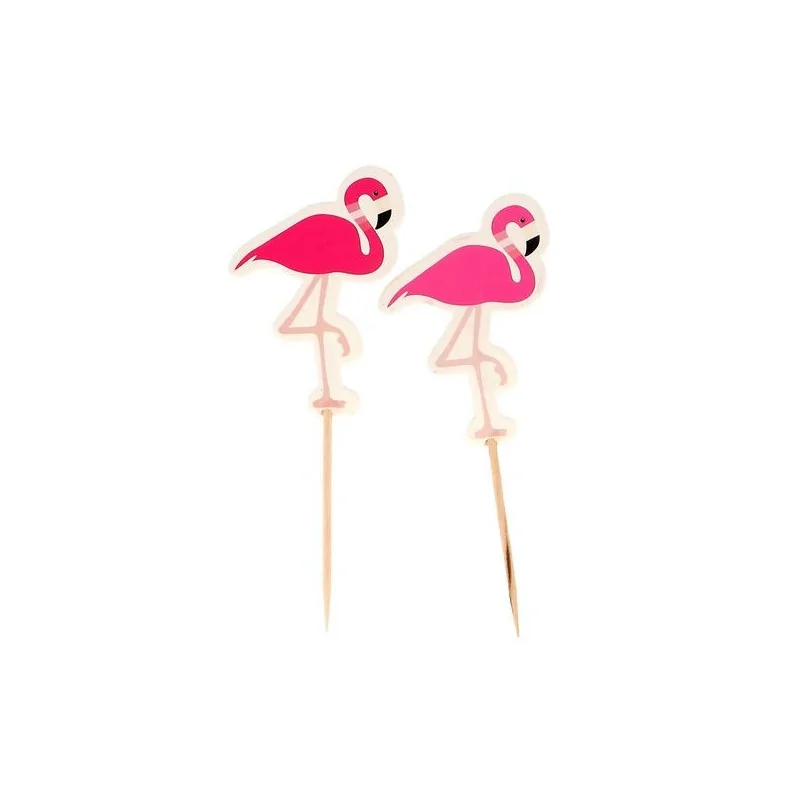 Cupcake Toppers Flamants roses (x12)