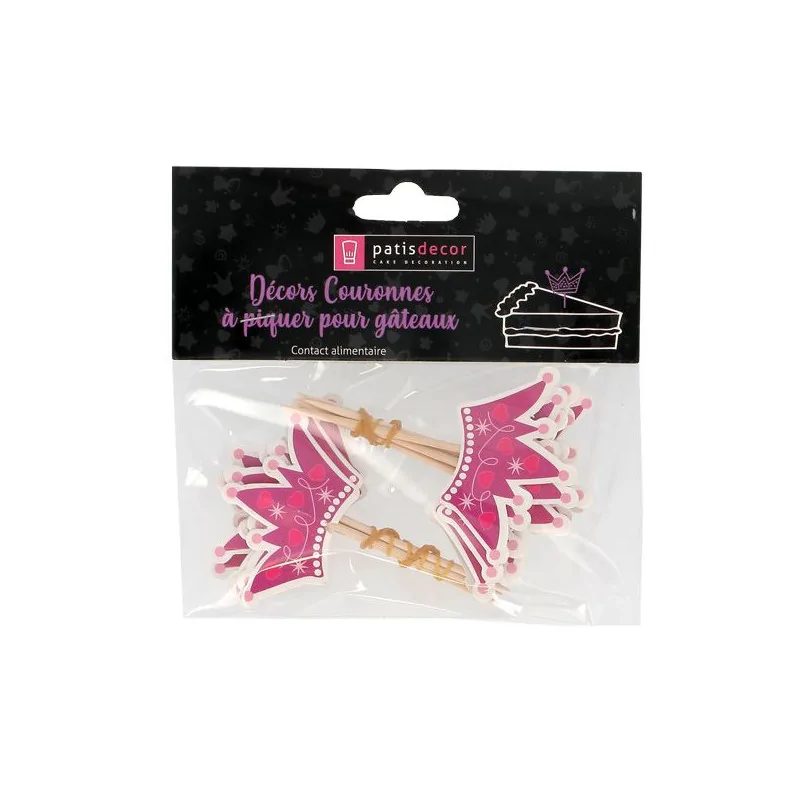Cupcake Toppers Couronnes Roses (x12)