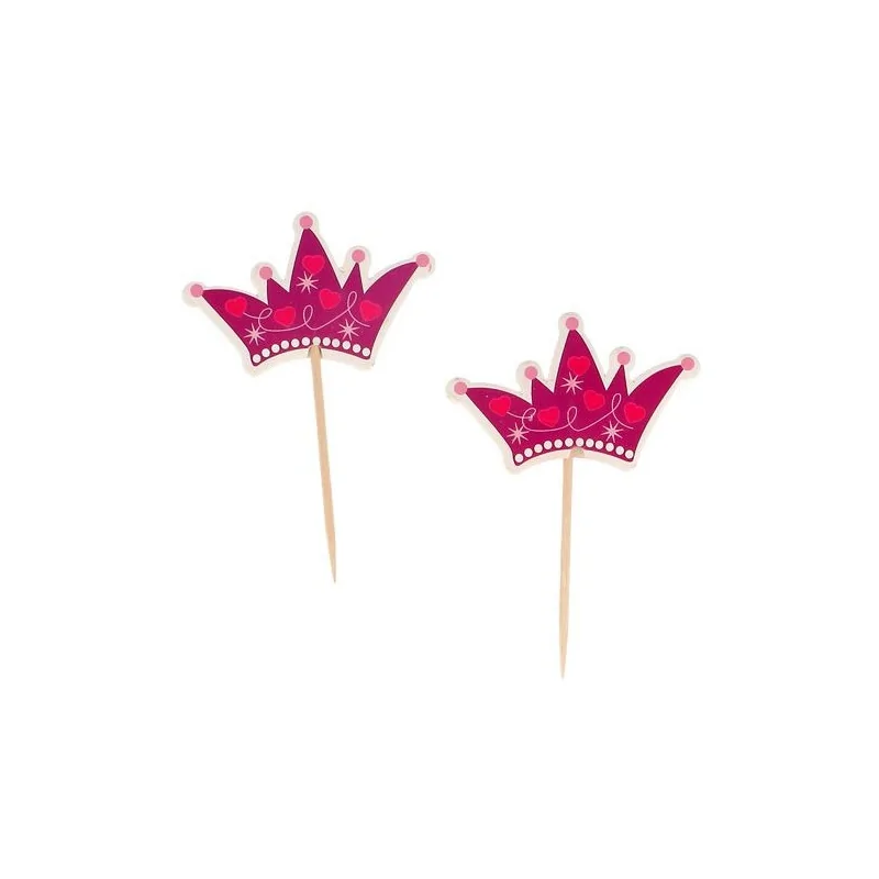 Cupcake Toppers Couronnes Roses (x12)