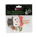 Cupcake Toppers Merry Christmas assortis (x8)