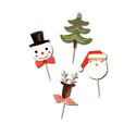 Cupcake Toppers Merry Christmas assortis (x8)