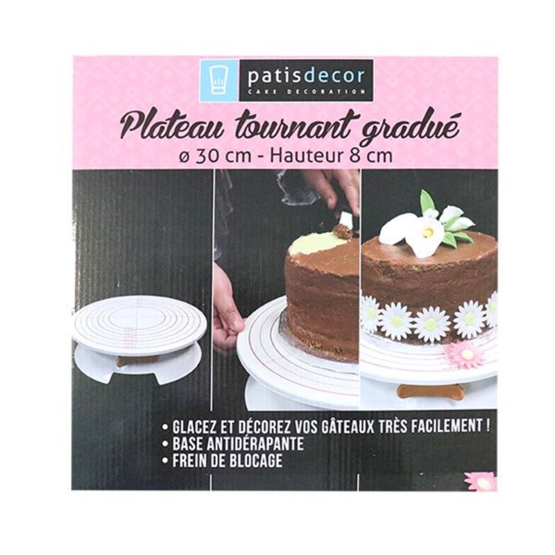 PLATEAU À GÂTEAU ROND 30CM ARGENT