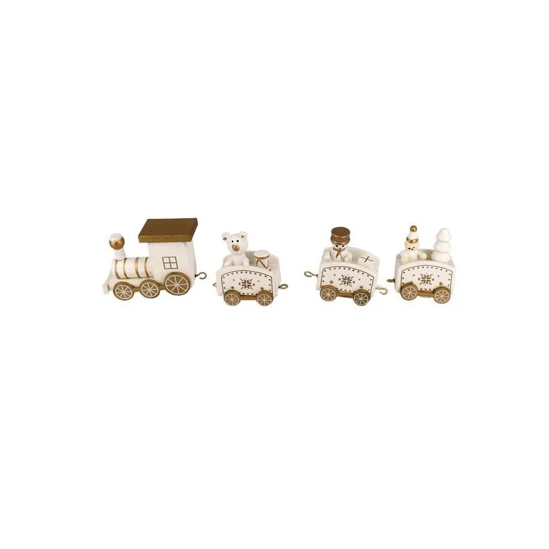 Petit train de Noël blanc sur pique Patisdécor