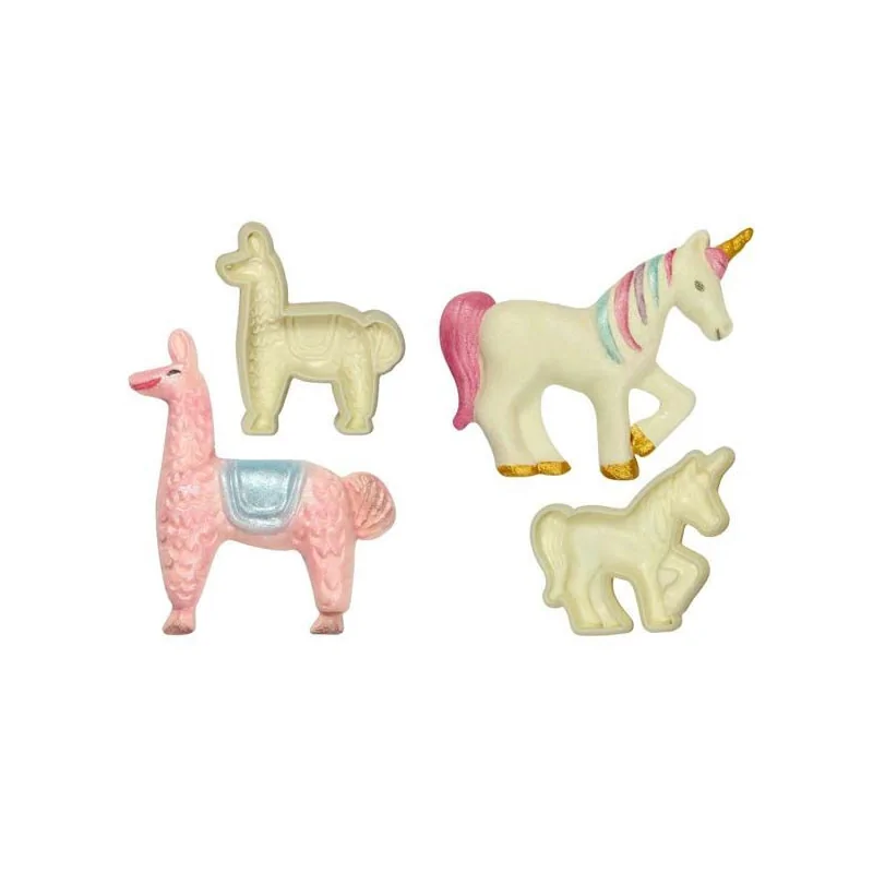Découpoirs relief Licorne et Lama (x2)