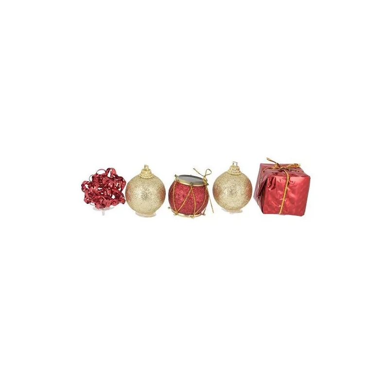 Décors de Noël sur pique assortis rouges Patisdécor (x5)