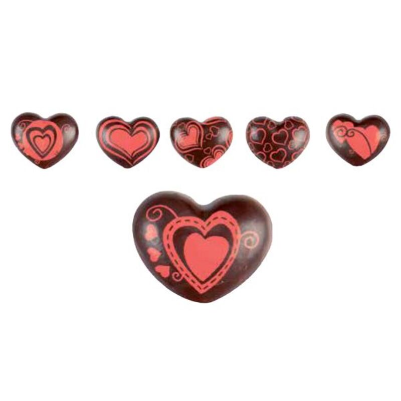 Coeurs en chocolat 3D assortis (x48)
