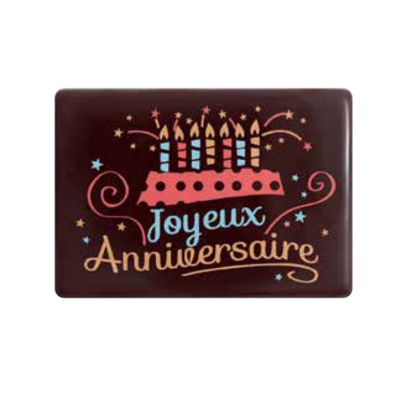 Rectangles Chocolat Joyeux Anniversaire X48 Cerf Dellier Rectangles Chocolat Joyeux Anniversaire X48 Cerf Dellier