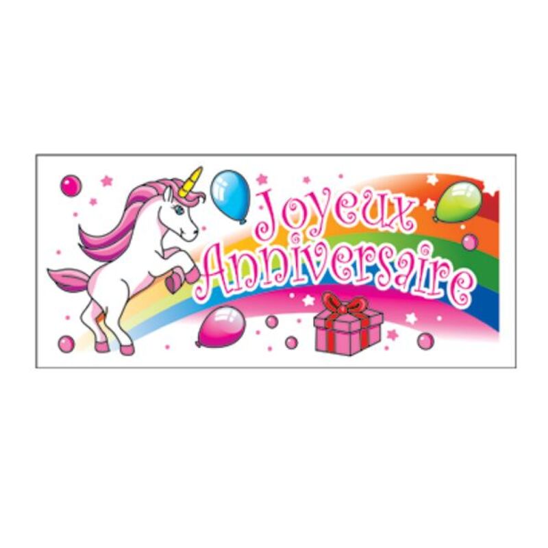 Banderole Anniversaire Licorne X24 Cerf Dellier Banderole Anniversaire Licorne X24 Cerf Dellier