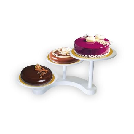 SUPPORT GATEAU 60CM BOIS ET FER DORE – Cideal