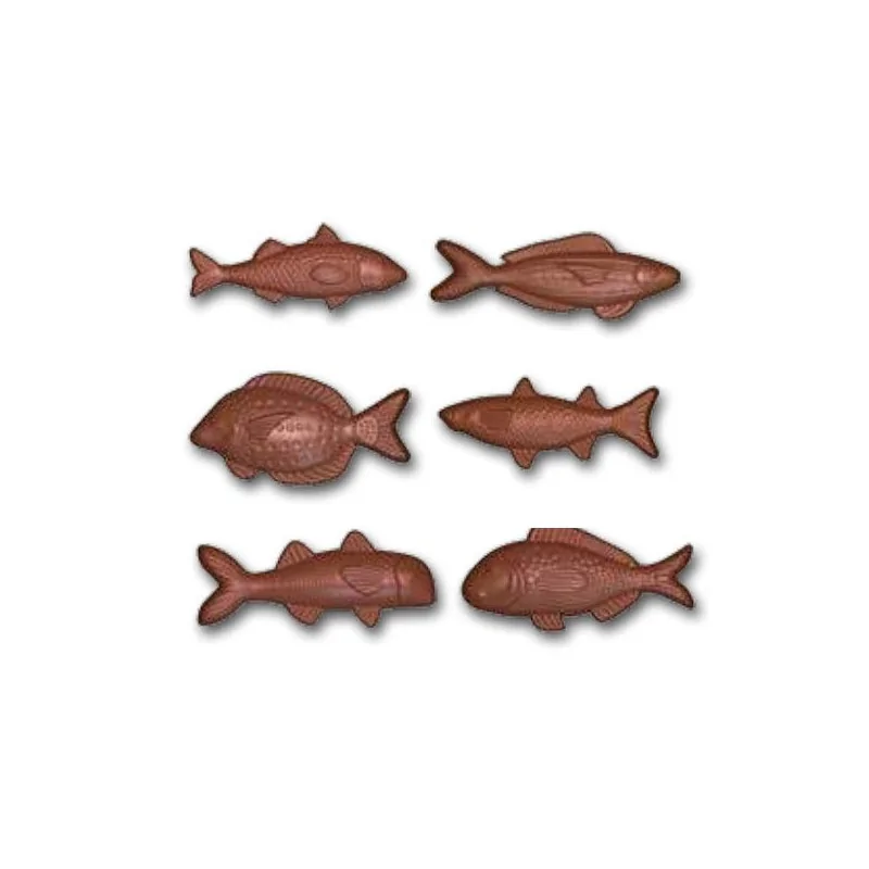 Moule friture en chocolat poissons assortis