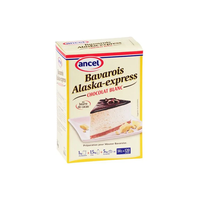 Préparation bavarois chocolat blanc Alaska 1 kg