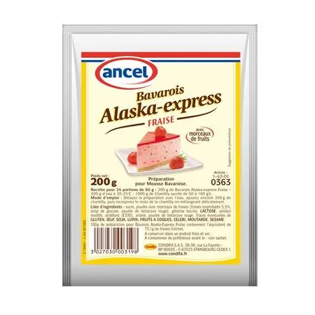 Préparation mousse bavaroise fraise Alaska 200 g