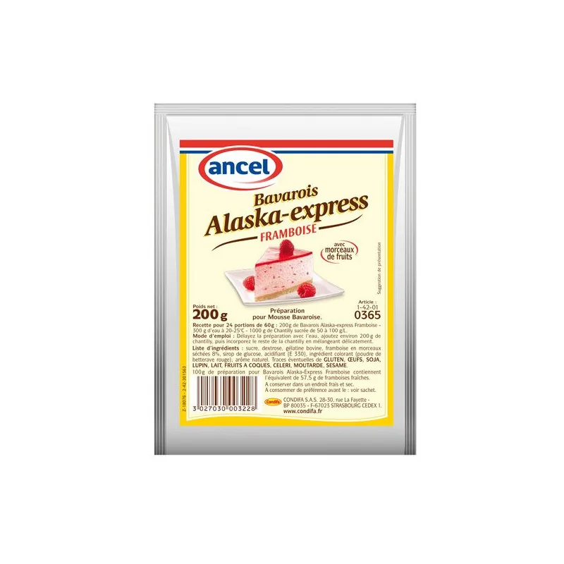 Préparation mousse bavaroise framboise Alaska 200 g