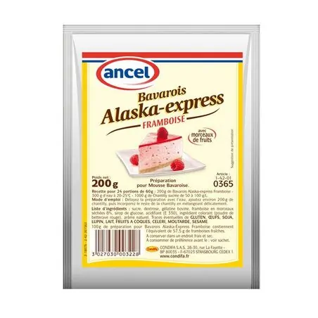 Préparation mousse bavaroise framboise Alaska 200 g