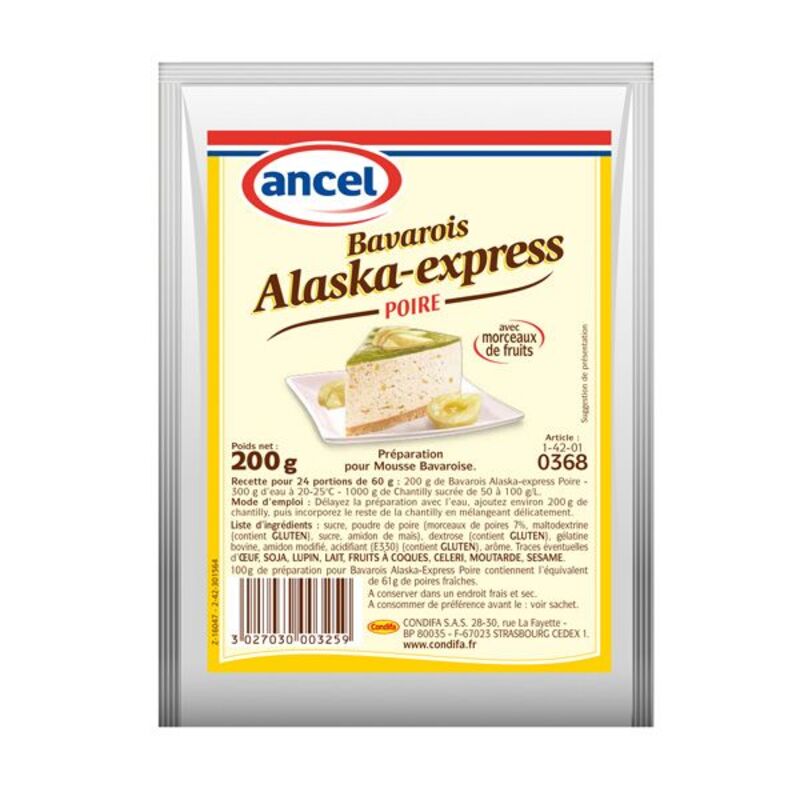 Préparation mousse bavaroise poire Alaska 200 g