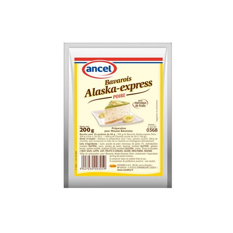 Préparation mousse bavaroise poire Alaska 200 g
