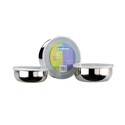 Lot de 3 boîtes inox couvercle plastique assorties Lot de 3 boîtes inox couvercle plastique assorties
