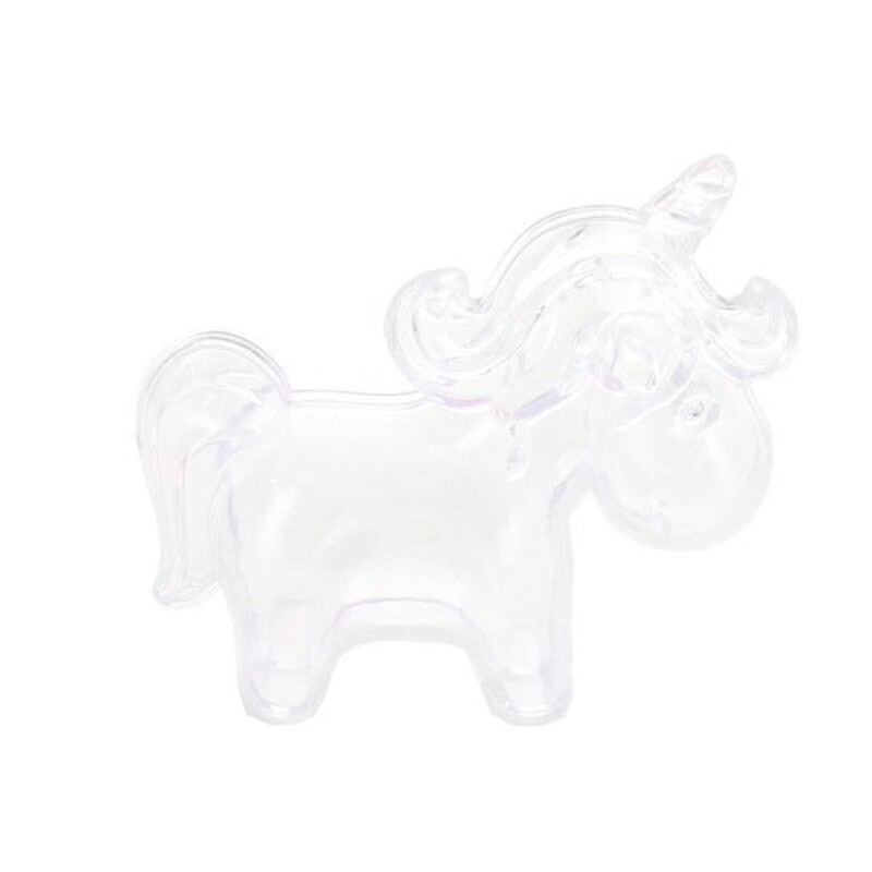 Boîte à dragées licorne transparente (x3)