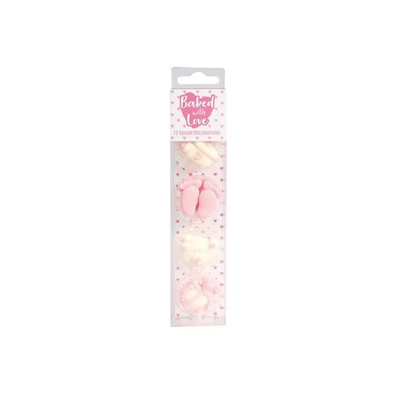 Décors comestibles bébé fille assortis (x13)