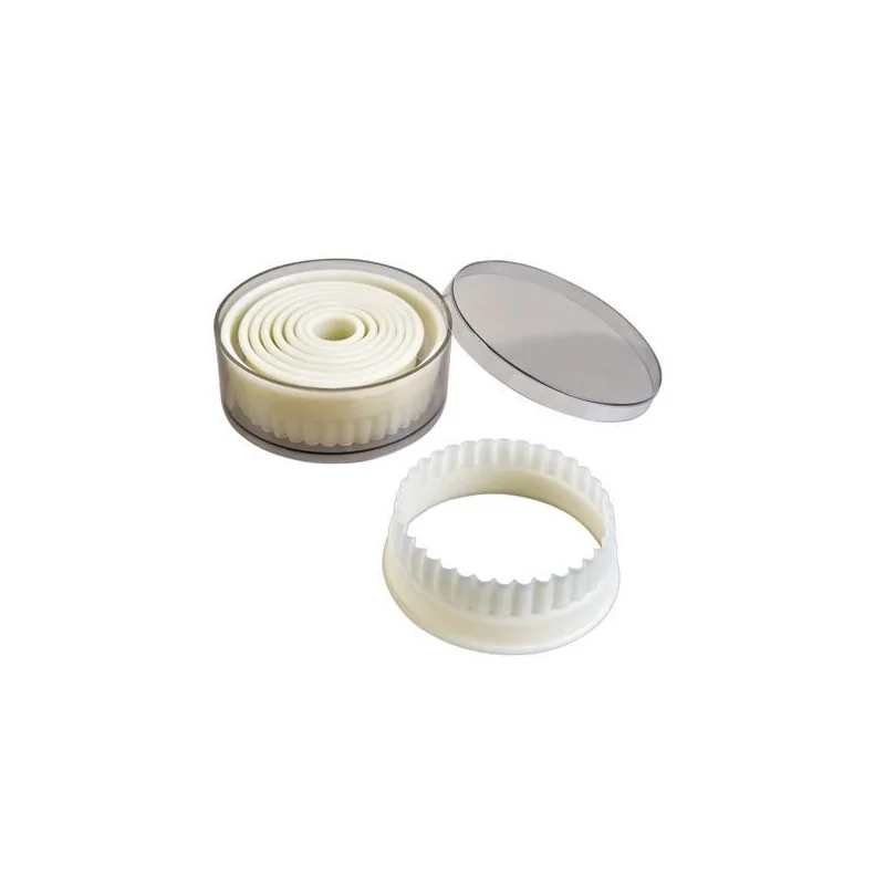 Découpoirs ronds cannelés assortis (x9)