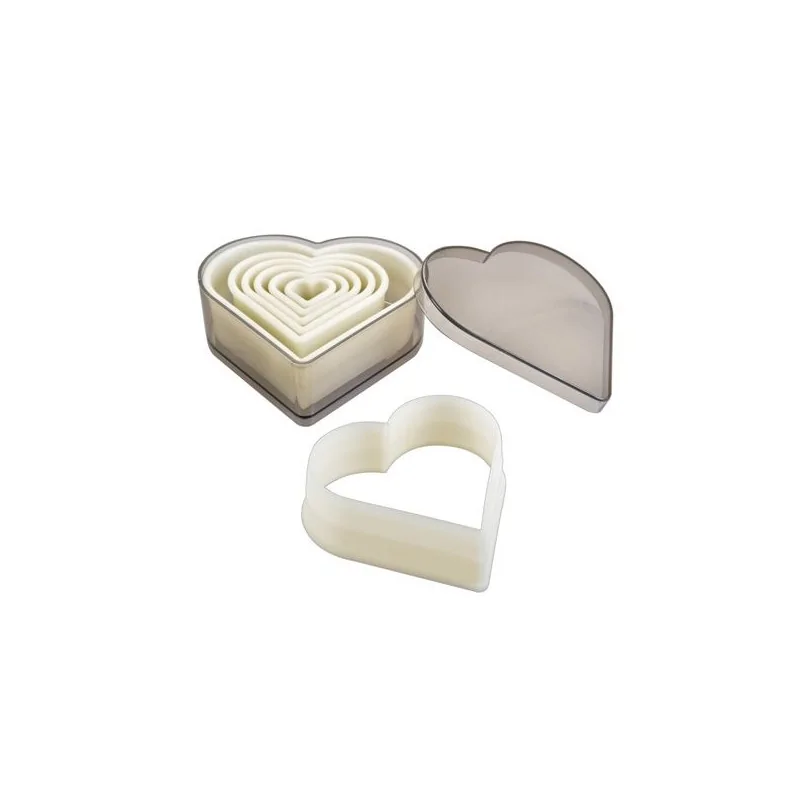 Découpoirs coeurs lisses assortis (x7)