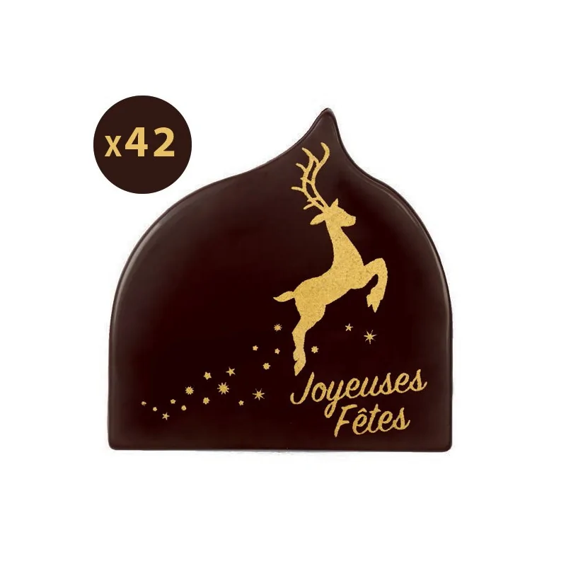 Décorations chocolat Joyeuses fêtes Cerf (x42)