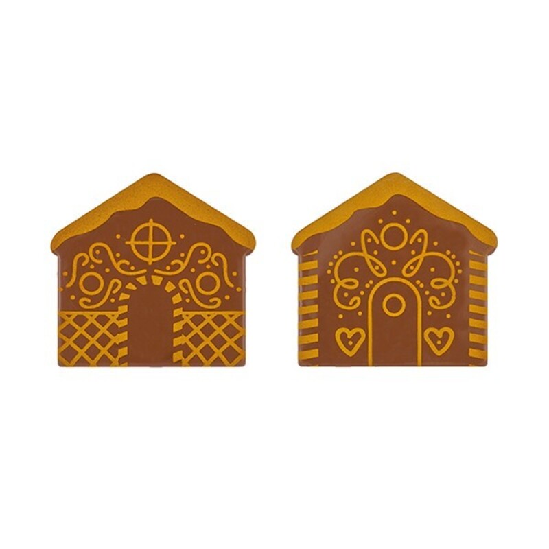 Embout de bûche chocolat au lait chalet 2 motifs (x42)