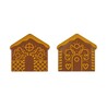 Embout de bûche chocolat au lait chalet 2 motifs (x42)