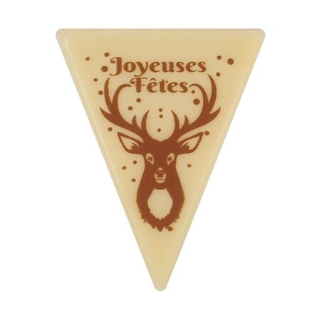 Décoration bûche de Noel motif Cerf en chocolat blanc (x108)