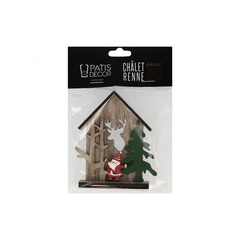 Cake topper en bois chalet de Noël Patisdécor