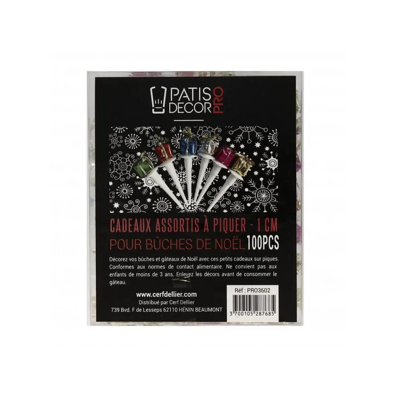 Paquets cadeau assortis 1 cm Patisdécor Pro (x100)