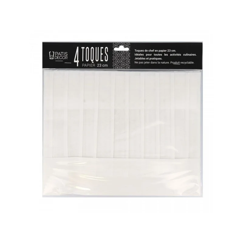 Toque en papier plissé H 23 cm Patisdécor (x4) 