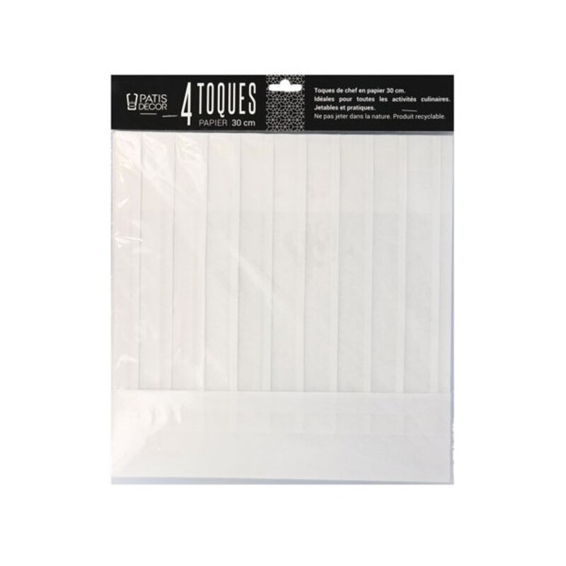 Toque en papier plissé H 30 cm (x4)