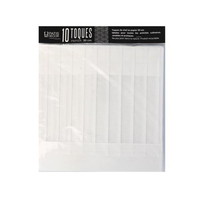Toque en papier plissé H 30 Patisdécor (x10)
