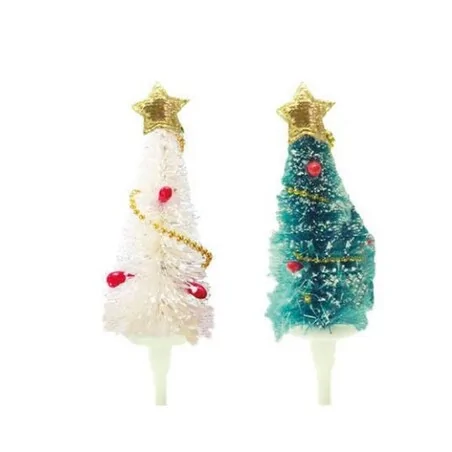 Décors sapin de Noël vert et blanc (x50)