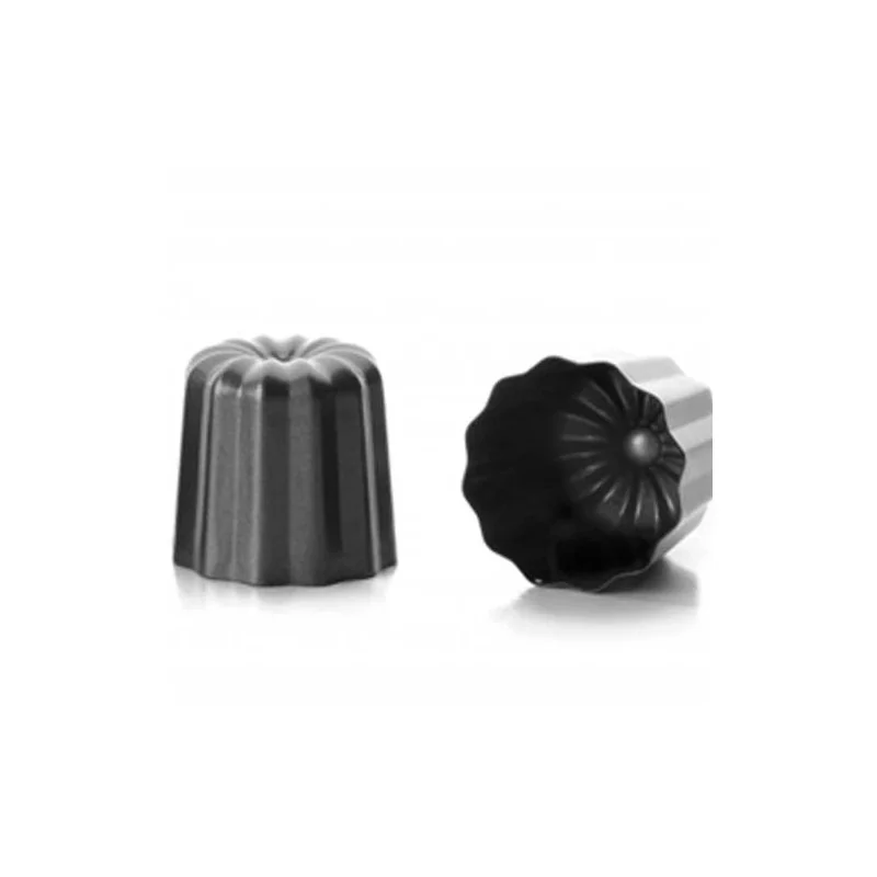 Moules Canele (4x) Acier, Noir, 6 x 6 x 5 cm