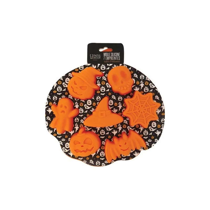 Moule Silicone 7 Empreintes Sujets d'Halloween