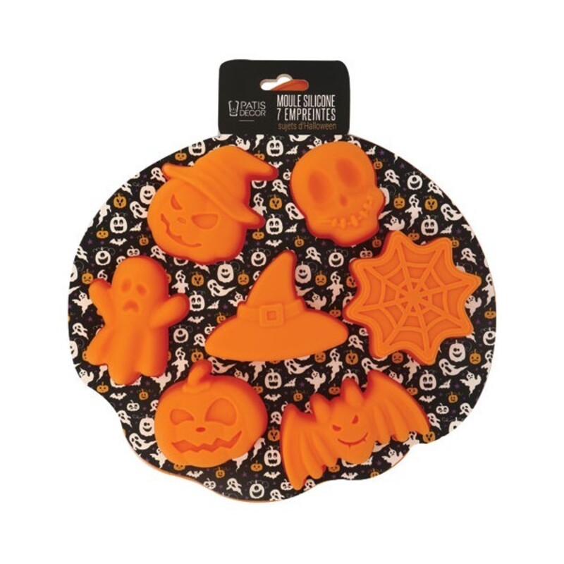 Moule Silicone 7 Empreintes Sujets d'Halloween