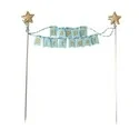 Cake topper bannière anniversaire bleu Patisdécor