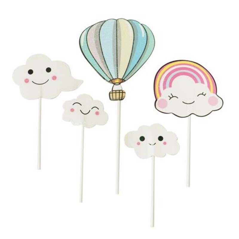 Cake toppers nuages et montgolfière