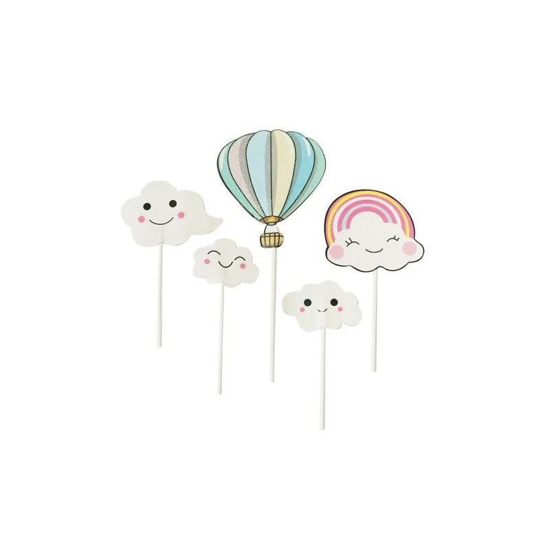 Cake toppers nuages et montgolfière
