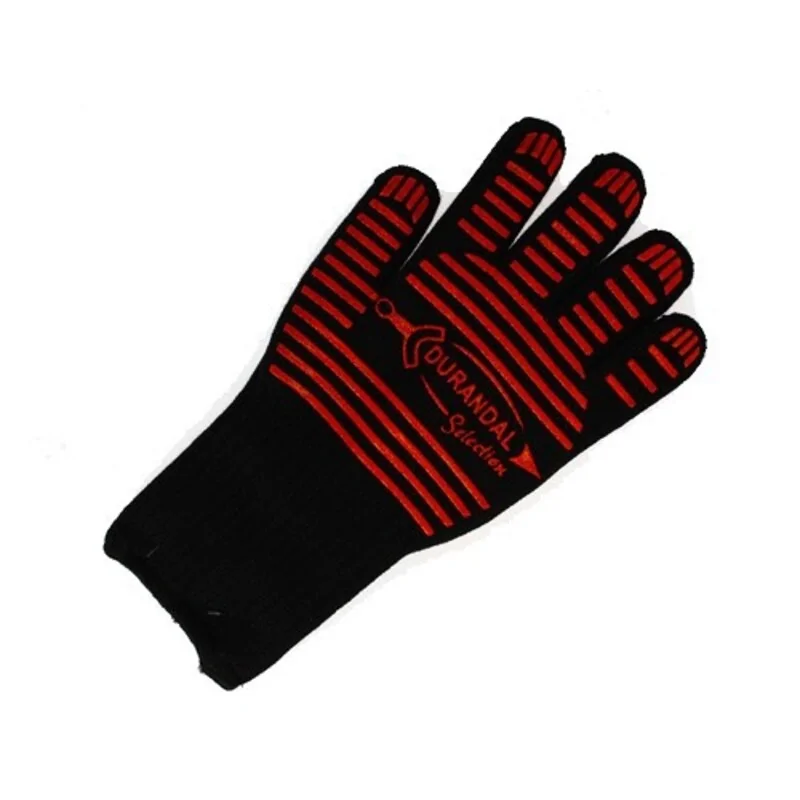 Gants Anti-chaleur Longs 34 Cm Ambidextres - Résistance 350°C, Four, Barbecue, Coton/polyester