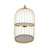 Présentoir cage à oiseaux doré 2 étages Patisdécor 25 cm
